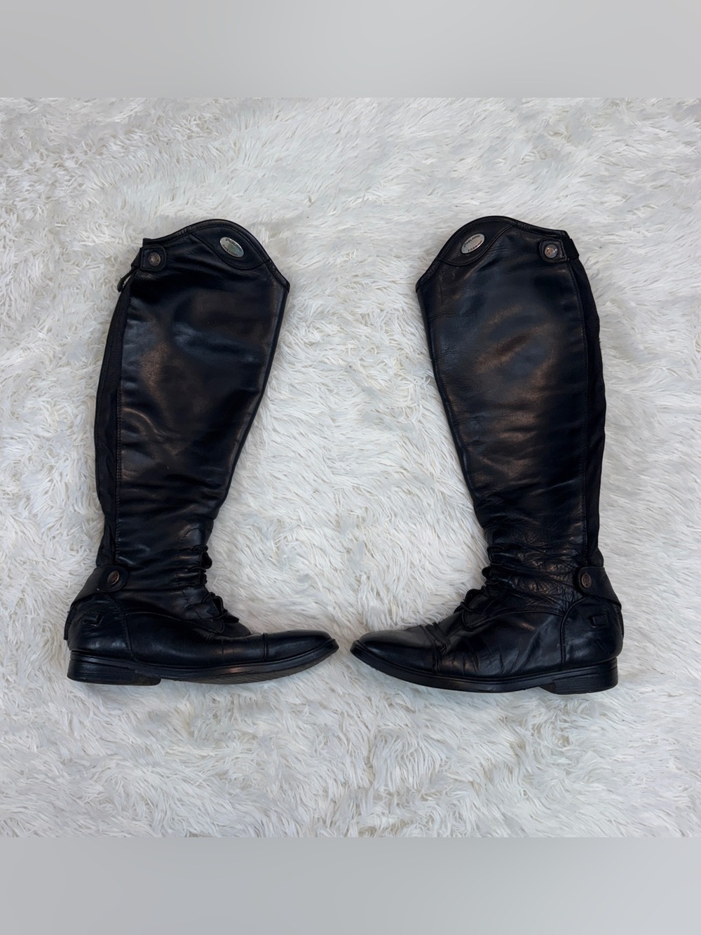 Women’s Size 38 XLH Black Leather Parlanti Horseback Riding Tall Boots